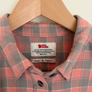 Fjällräven Pink and Gray Plaid Shirt